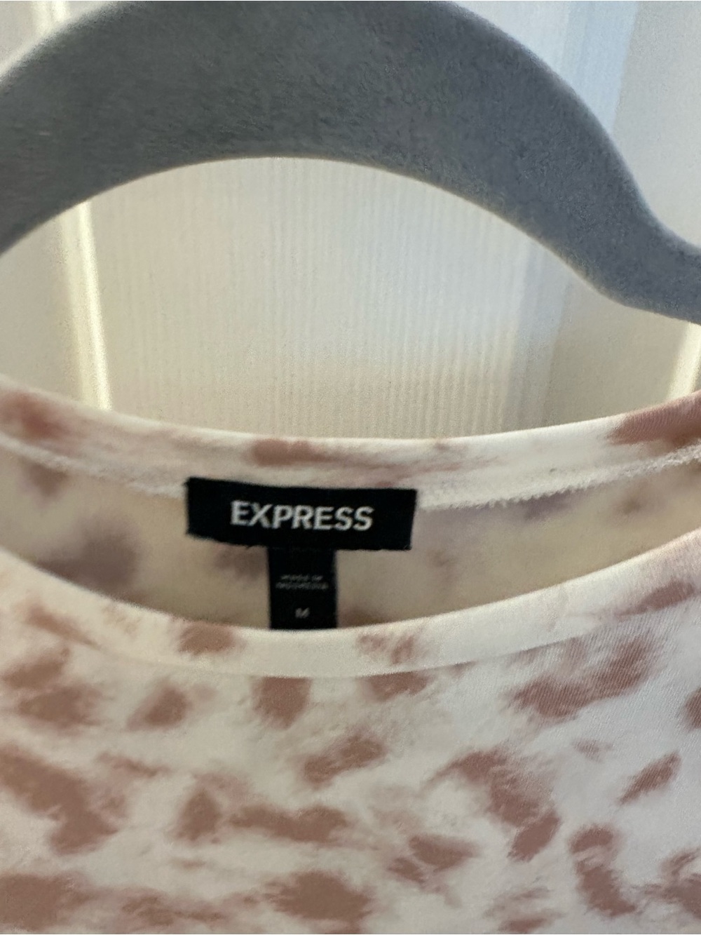 Express Pink and White Tie-Dye Mini Dress